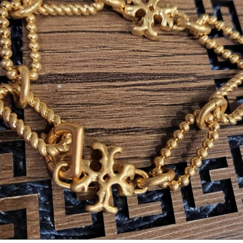 Tory Burch Gold Double Chain Bracelet - Picture 3 of 4